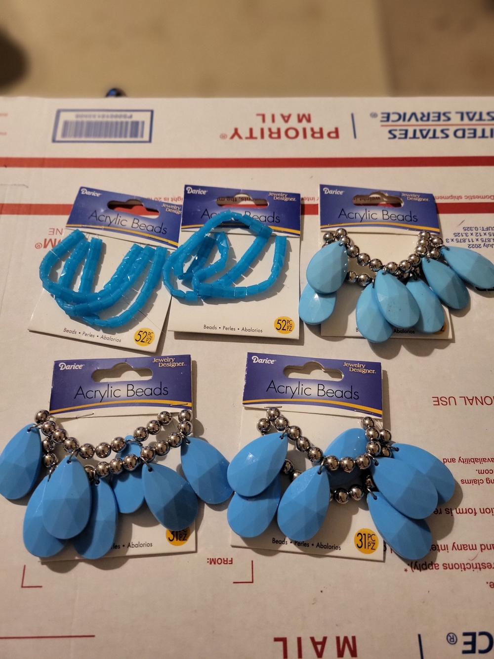 Darice Blue Acrylic Bead Teardrop For Making Jewelry